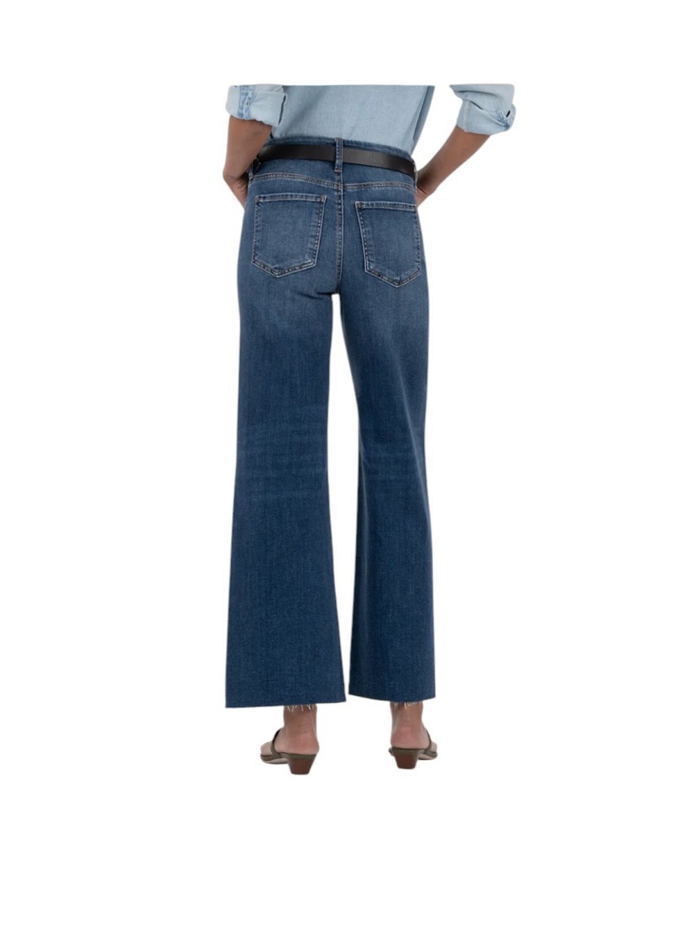 Kut Meg Fab Ab Wide Leg High Rise Inexhaustible Wash Raw Hem 12 - Picture 3 of 10
